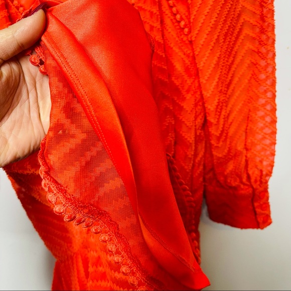 FAVLUX chevron red textured tiered mini dress - Picture 10 of 11